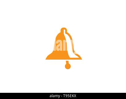 Bell ring golden for logo design illustration Stock Vector