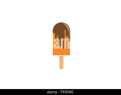 Ice cream with chocolate for logo design illustration Stock Vector