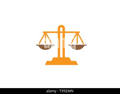 Balance symbol scales logo design illustration, law symbol Stock Vector