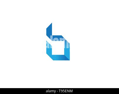 B or Q Letter Arrow Logo Element for logo design illustration Stock Vector