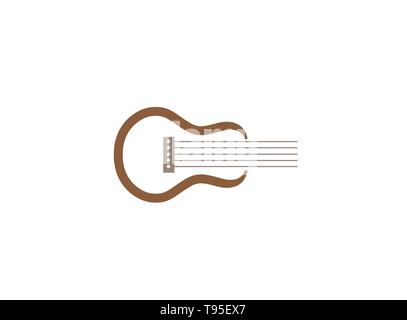Classical guitar symbol for logo design illustration Stock Vector