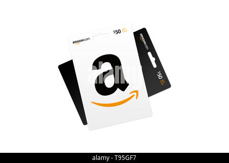 Istanbul Turkey May 16 19 Black And White Amazon Gift Cards Isolated On White Background Amazon Is One Of The Best Online Shopping Market Stock Photo Alamy