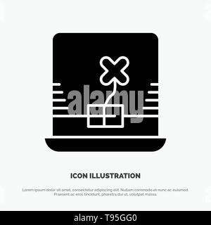 Laptop, Computer, Ireland solid Glyph Icon vector Stock Vector