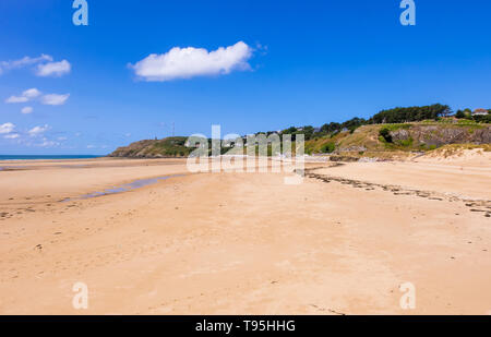 The beach in Barneville-Cartereta is a popular seaside resort destination. Manche, Normandy, France Stock Photo