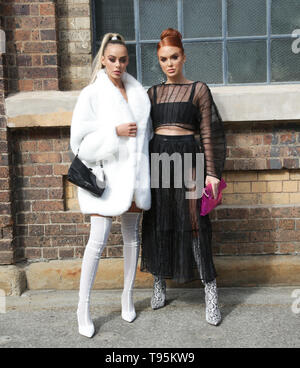 Emily Davies and Lily Brown seen during the Mercedes Benz Fashion Week in Sydney. Stock Photo