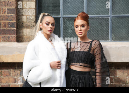 Emily Davies and Lily Brown seen during the Mercedes Benz Fashion Week in Sydney. Stock Photo