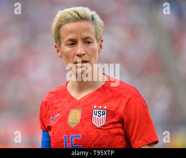 St Louis, USA. 16th May, 2019. US forward, Megan Rapinoe (15), during the International Women's Soccer match up between the USA and New Zealand, at Busch Stadium in St. Louis, MO. Kevin Langley/Sports South Media/CSM/Alamy Live News Stock Photo