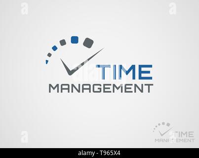 Time management logo template. Concept icon isolated on white background. Vector symbol. Stock Vector