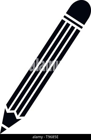 This vector image shows a pencil icon in glyph style. It is isolated on a white background. Stock Vector