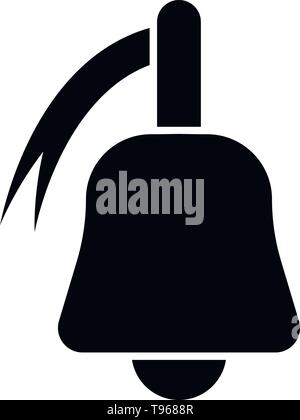 This vector image shows a bell icon in glyph style. It is isolated on a white background. Stock Vector