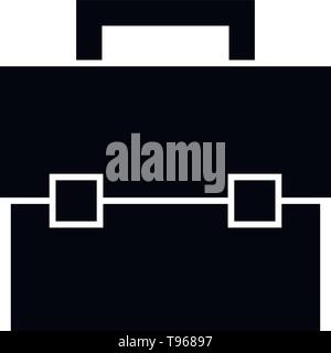 Glyph briefcase icon. Graphic portfolio symbol. Pictogram silhouette ...