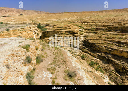 View of the canyon in Mides, Tunisia. Stock Photo