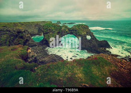 Gatklettur Arch, Iceland Stock Photo