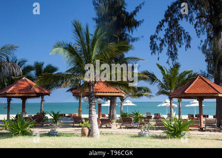 Garden of Hotel Ninh Chu Resort in Phan Rang, Ninh Thuan, Vietnam Stock Photo