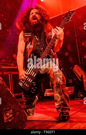 May 15, 2019 - Toronto, Ontario, Canada - American metal band 'Black Label Society' sold out two shows at Opera House in Toronto. Band members: ZAKK WYLDE, JEFF FABB, JOHN JD DESERVIO, DARIO LORINA (Credit Image: © Igor Vidyashev/ZUMA Wire) Stock Photo