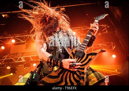 May 15, 2019 - Toronto, Ontario, Canada - American metal band 'Black Label Society' sold out two shows at Opera House in Toronto. Band members: ZAKK WYLDE, JEFF FABB, JOHN JD DESERVIO, DARIO LORINA (Credit Image: © Igor Vidyashev/ZUMA Wire) Stock Photo