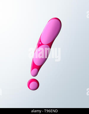 Red and Pink exclamation of Nail Polish, Lacquer, Paint, Cosmetics, against white background Stock Photo