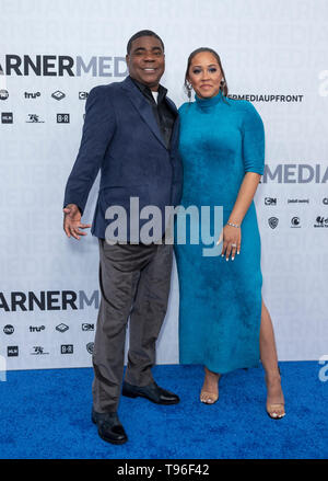 New York, NY - May 15, 2019: Tracy Morgan and Megan Wollover attend WarnerMedia Upfront 2019 arrivals outside of The Theater at Madison Square Garden Stock Photo