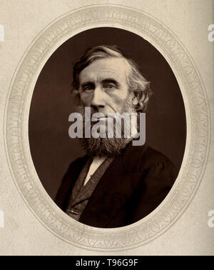 John Tyndall (August 2, 1820 - December 4, 1893) was an Irish physicist and medical educator. Beginning in the late 1850s, Tyndall studied the action of radiant energy on the constituents of air. He was the first to correctly measure the relative infrared absorptive powers of the gases nitrogen, oxygen, water vapor, carbon dioxide, ozone and methane. Photograph by Lock & Whitfield, undated. Stock Photo