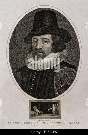 Francis Bacon, Viscount St Alban. Francis Bacon (January 22, 1561 - April 9, 1626) was an English philosopher, statesman, scientist, lawyer, jurist, author and pioneer of the scientific method. He served both as Attorney General and Lord Chancellor of England. His political career ended in disgrace in 1621. After he fell into debt, a Parliamentary Committee on the administration of the law charged him with twenty-three separate counts of corruption. Stock Photo