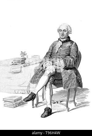 Georges Louis Leclerc, Comte de Buffon (September 7, 1707 - April 16, 1788) was a French naturalist, mathematician, cosmologist, and encyclopedic author. He epitomizes the revolutionary changes that the Enlightenment brought to the study of nature. Stock Photo