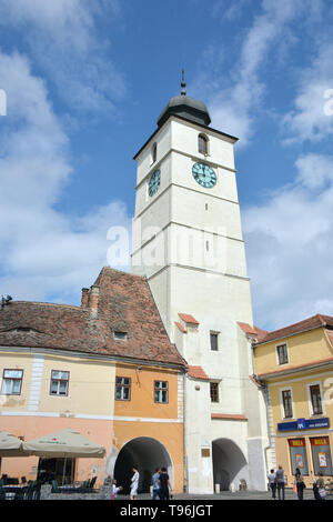 Council Tower, Turnul Sfatului, Tanácstorony, Sibiu, Nagyszeben, Hermannstadt, Romania, Europe Stock Photo