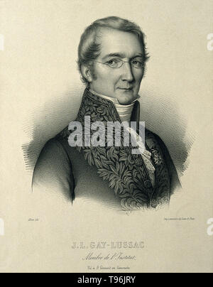 Joseph Louis Gay-Lussac (December 6, 1778 - May 9, 1850) was a French chemist and physicist known for his studies on the physical properties of gases. His first major investigation concerned the thermal expansion of gases. This was significant in the establishment of the Kelvin temperature scale later in the century. In 1805, he collaborated with Alexander von Humboldt in determining the proportions of hydrogen and oxygen present in water. Stock Photo