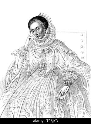 Mary Herbert, Countess of Pembroke (October 27, 1561 - September 25, 1621) was one of the first English women to achieve a major reputation for her poetry and literary patronage. By the age of 39, she was listed with her brother Philip Sidney, Edmund Spenser, and William Shakespeare, as one of the notable authors of her time. Stock Photo