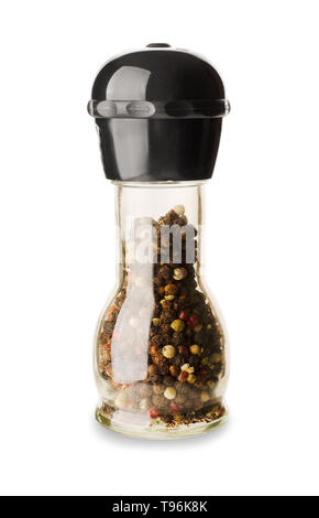 Glass pepper shaker isolated on white background Stock Photo