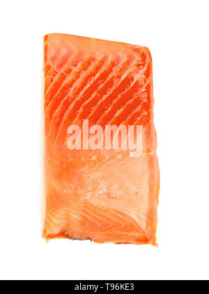 Salmon saline red fish steak isolated on a white background Stock Photo