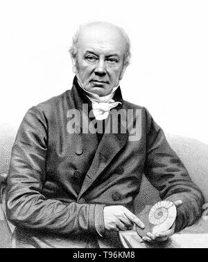 William Buckland (March 12, 1784 - August, 14 1856) the English geologist and paleontologist who wrote the first full account of a fossil dinosaur, which he called ''megalosaurus,'' or ''great lizard.'' He was a pioneer in the use of fossilized feces, for which he coined the term coprolites, to reconstruct ancient ecosystems. Stock Photo