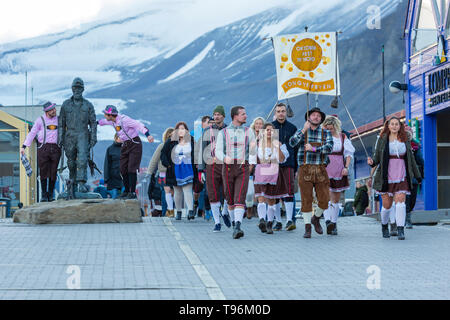 Longyearbyen, Norway - September 22, 2016, the worlds northernmost Oktoberfest, Svalbard, Norway Stock Photo