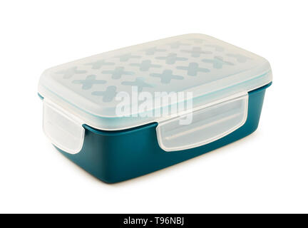 Plastic lunchbox solated on a white background Stock Photo