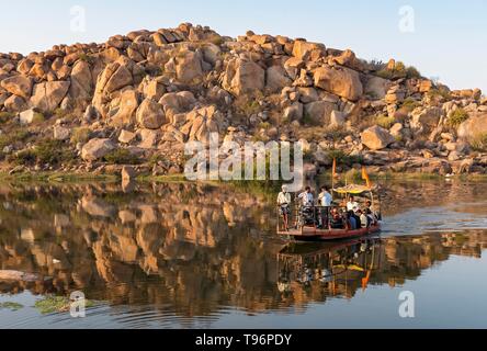 Tungabhadra River crossing in Hampi, India Stock Photo