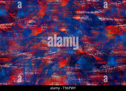 Hand painted gouache seamless pattern with abstract brushstrokes. Grunge texture for textiles, packaging, greeting cards, scrapbooking. Stock Photo