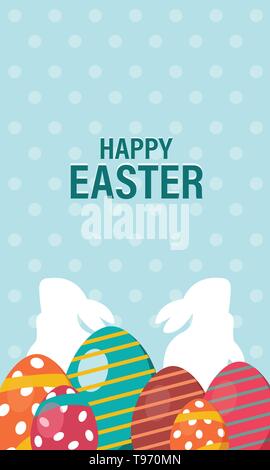Happy Easter hand drawn modern calligraphy design vector illustration. Stock Vector