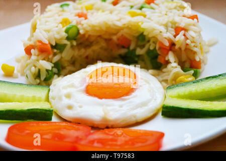 Fried Rice, Nasi Goreng, Indonesian Traditional Food for breakfast, lunch or dinner Stock Photo