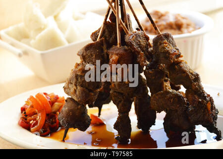 Sate Kambing Is Lamb Satay And Traditional Food From Indonesia Isolated On White Background Stock Photo Alamy