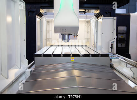 CNC machining center for metalwork manufacturing process Stock Photo