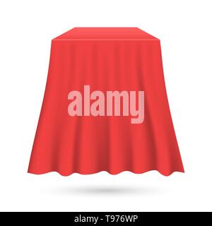 Red silk cloth covered object tablecloth curtain Stock Vector