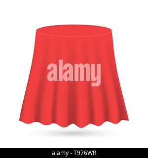 Red silk cloth covered object tablecloth curtain Stock Vector