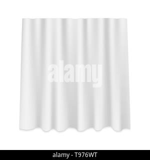 White Hanging silk curtain isolated Stock Vector