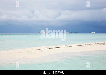 Storm rolling in over Maldives Stock Photo