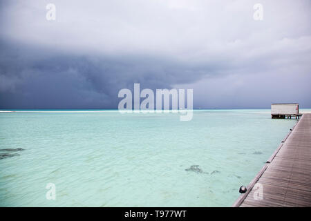 Storm rolling in over Maldives Stock Photo