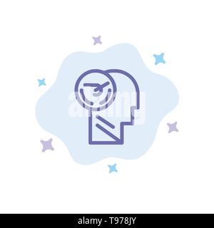 Activity, Brain, Faster, Human, Speed Blue Icon on Abstract Cloud Background Stock Vector