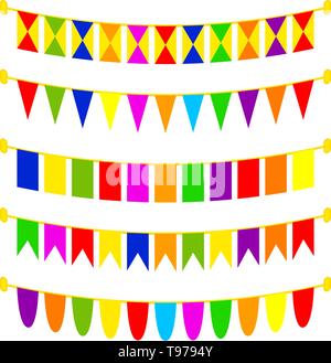 Colorful cartoon holiday flags Stock Vector