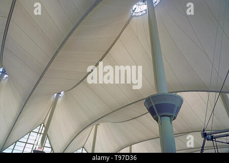 DENVER, CO -11 MAY 2019- View of the Denver International Airport, or DIA (DEN), a major hub for United Airlines and Frontier Airlines located at the  Stock Photo