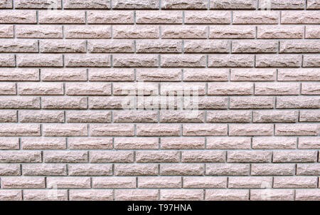 wide textured texture of an old light, white brick wall abstract background for design Stock Photo
