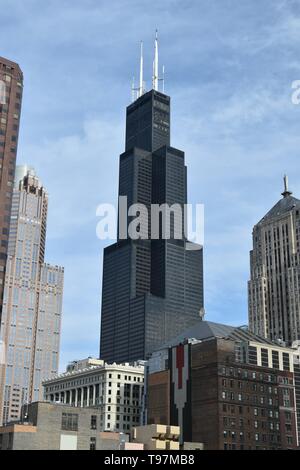 Chicago's famous Willis Tower, formerly SearsTower, Chicago Loop, Chicago, USA Stock Photo