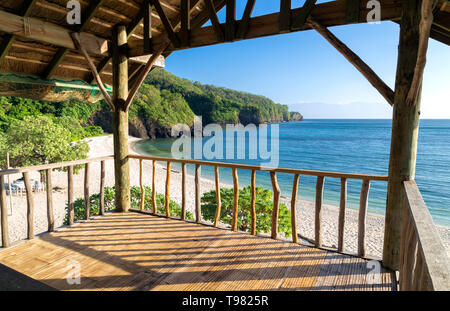 Sea from pavilion on Sepoc beach, Tingloy island, Philippines Stock Photo